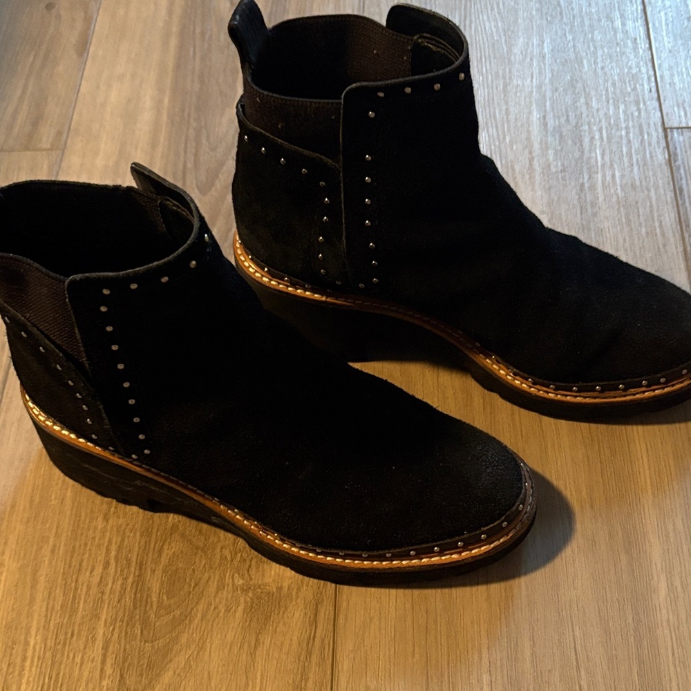 DV by Dolce Vita Black Ankle Boots with Studded Detail